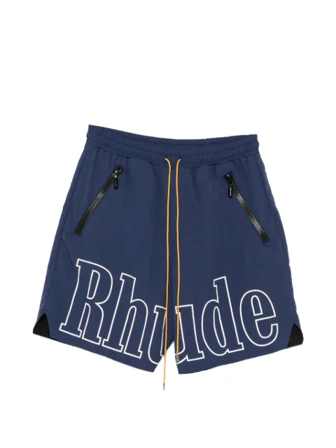 RHUDE logo-print drawstring shorts
