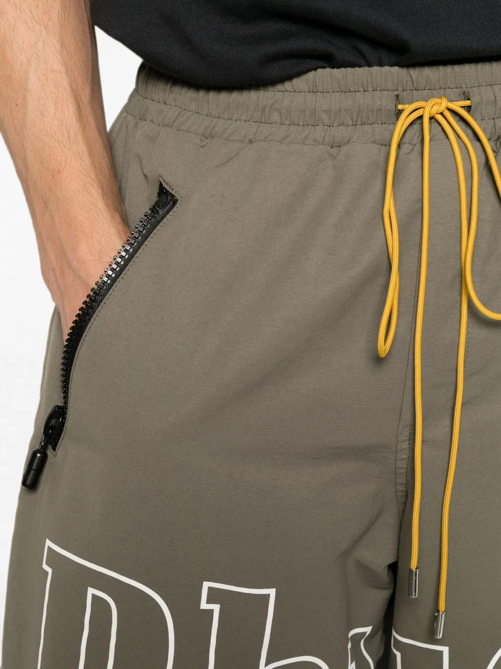 RHUDE Shorts met logoprint Groen