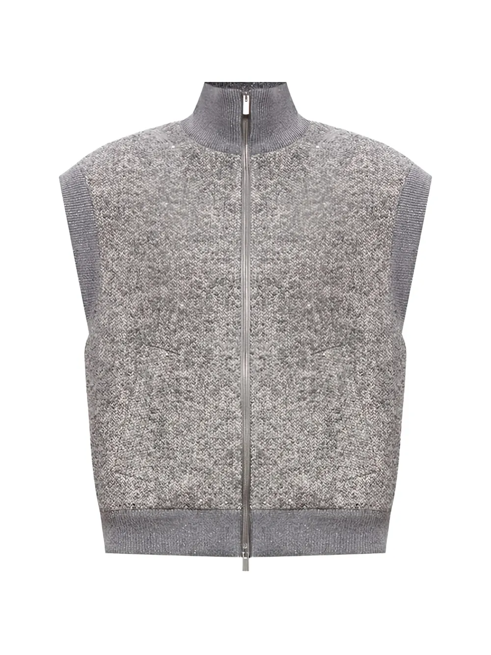 Peserico sequin-embellished bouclé waistcoat - Grigio