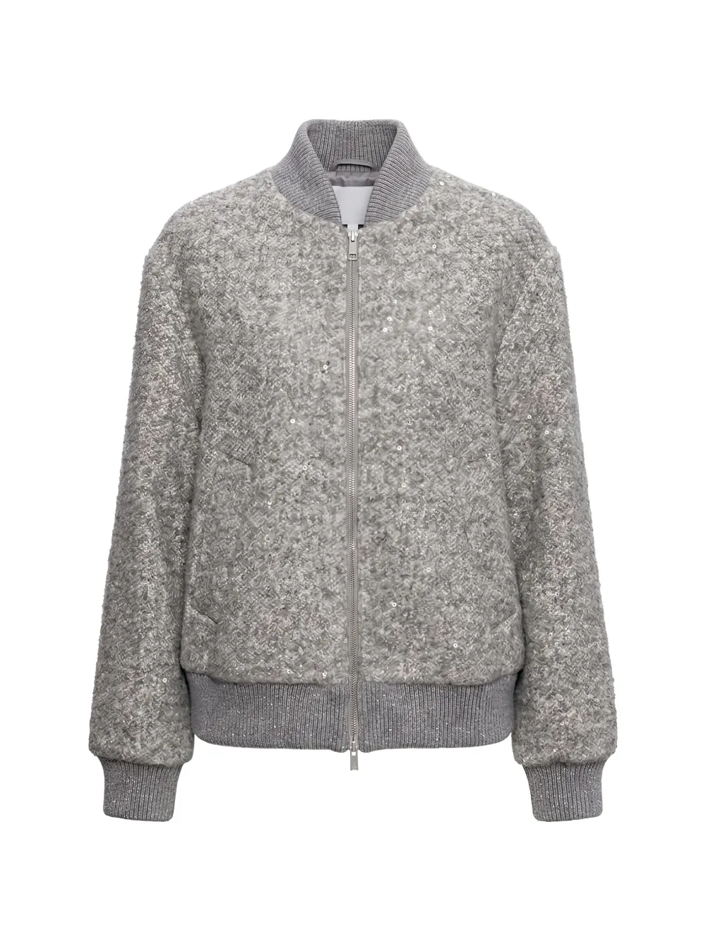 Peserico sequin-embellished bouclé jacket - Grigio