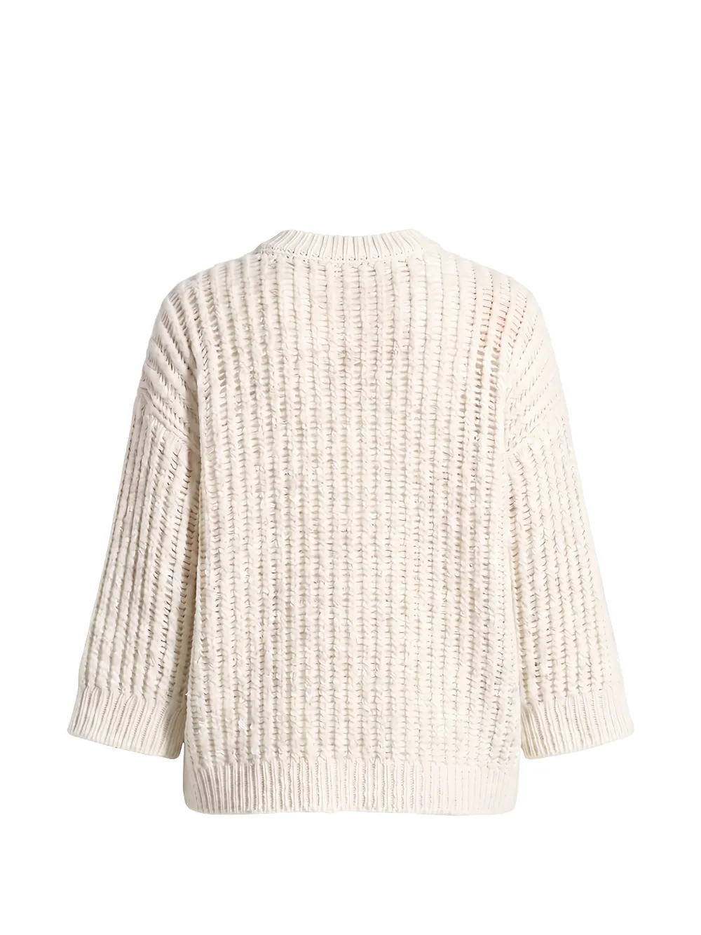 Peserico Grofgebreide trui met driekwartmouwen Beige