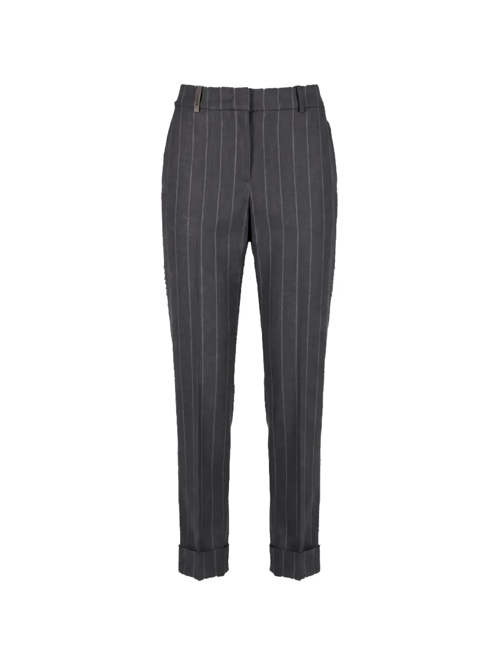 Peserico pinstripe-pattern turn-up trousers - Grigio