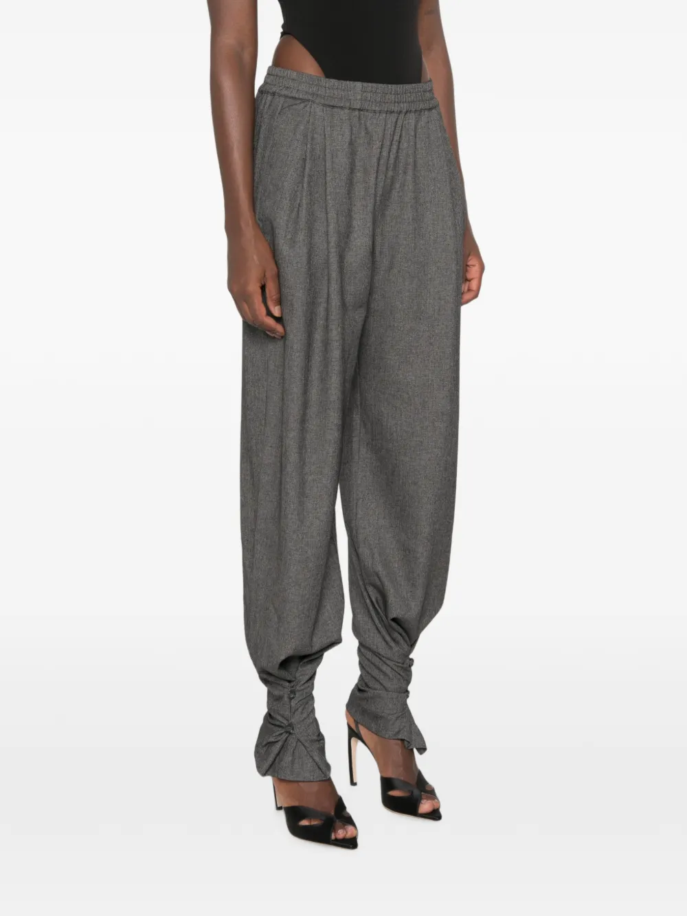 THE ANDAMANE Broek met elastische taille en manchetten met knopen Grijs