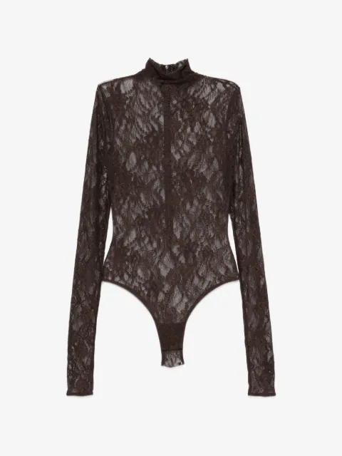 THE ANDAMANE Ziggy lace-pattern high-neck bodysuit