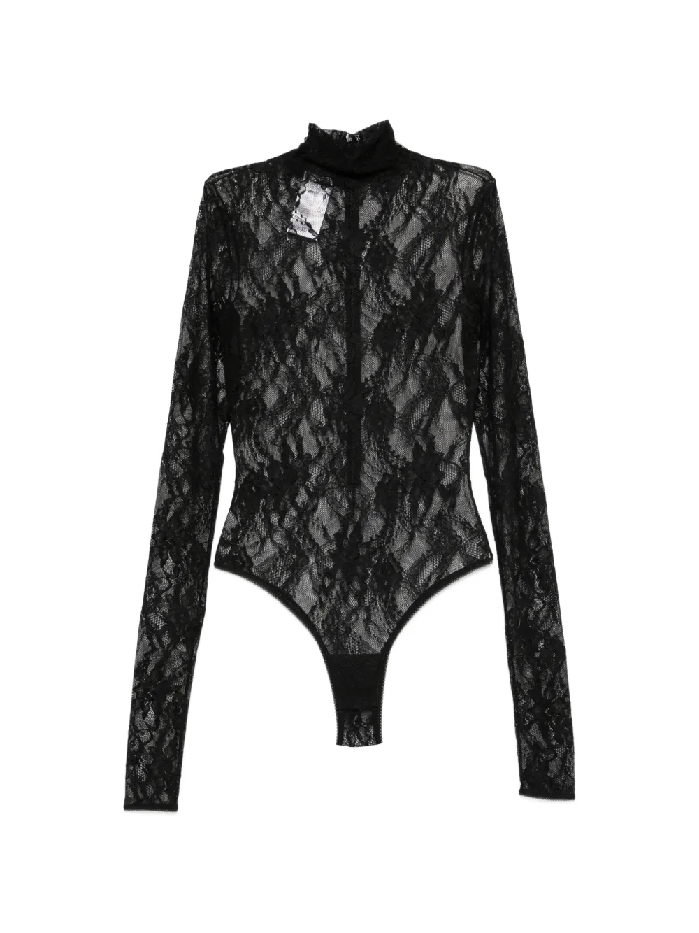 THE ANDAMANE Ziggy lace-patterned high-neck bodysuit - Nero