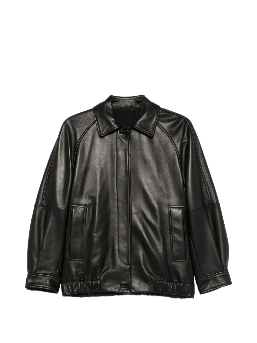Salvatore Santoro button-up leather jacket - Schwarz