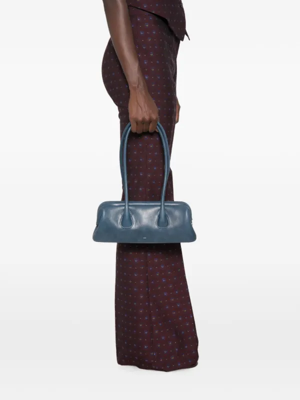 Osoi Mini Boat Wide Leather Shoulder Bag | Blue | FARFETCH CA