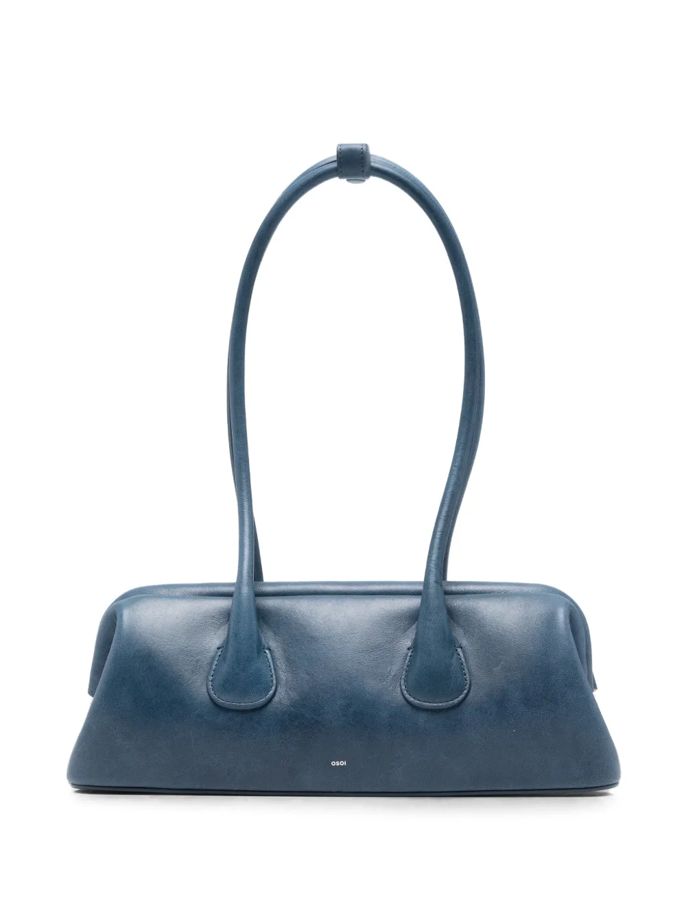 Osoi mini Boat Wide leather shoulder bag - Blu