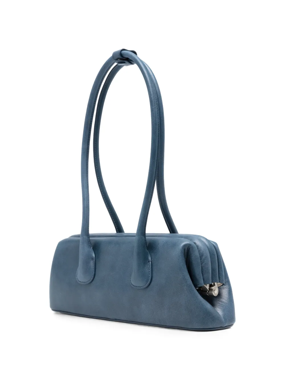 Osoi Mini Boat Wide Leather Shoulder Bag | Blue | FARFETCH CA