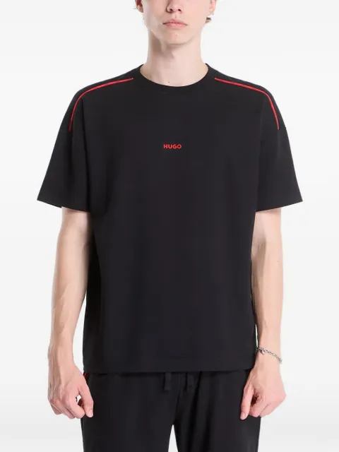 HUGO Noah logo-print tape-detail T-shirt