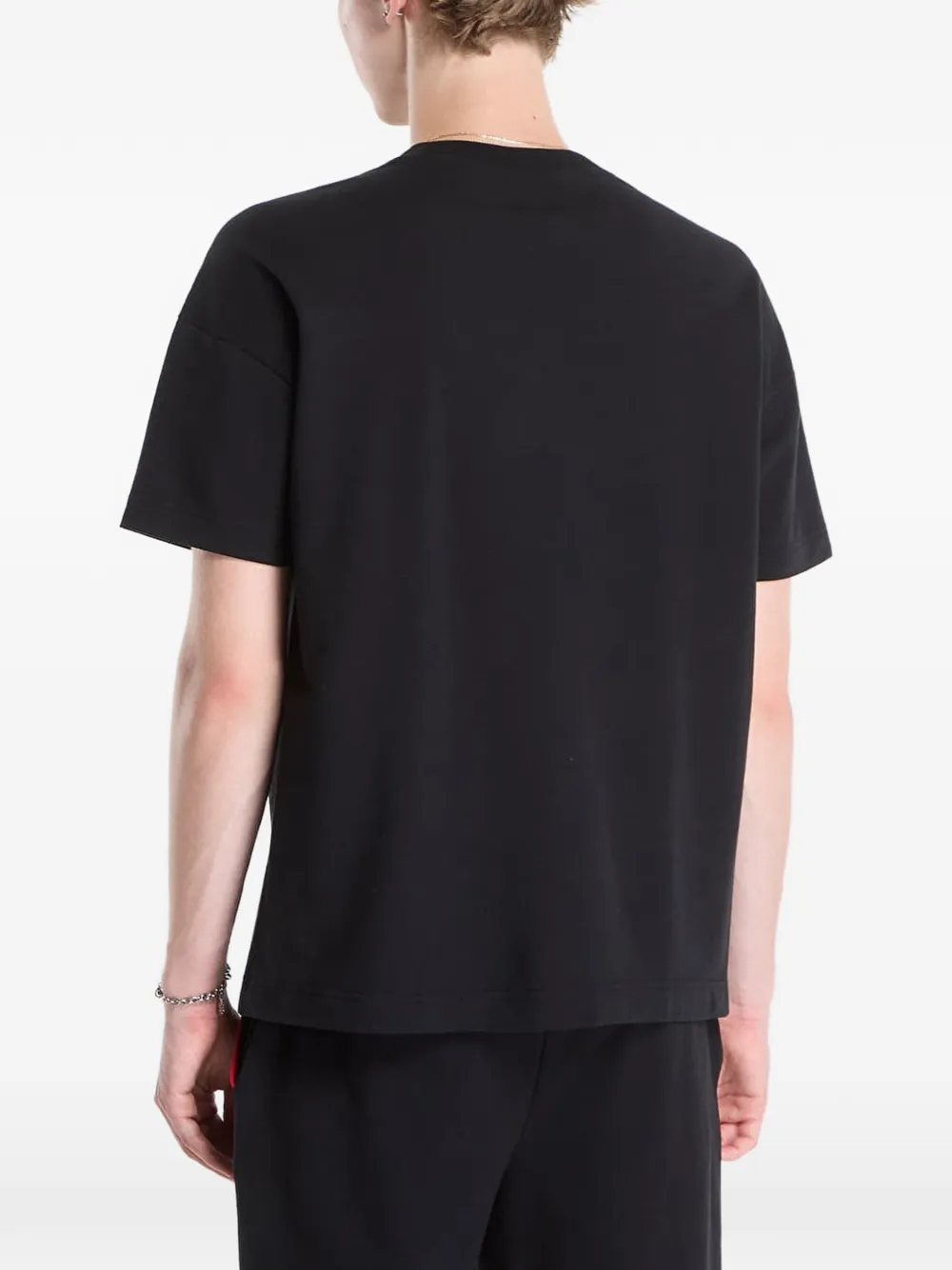 HUGO Noah logo-print tape-detail T-shirt Zwart