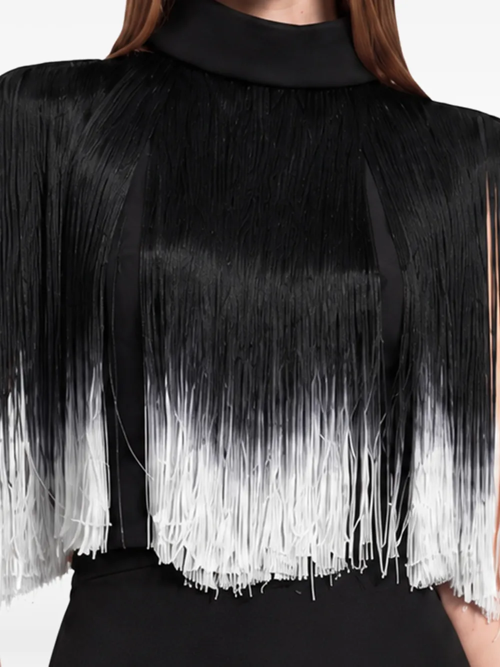 Gemy Maalouf tassel-embellished high-neck dress Zwart