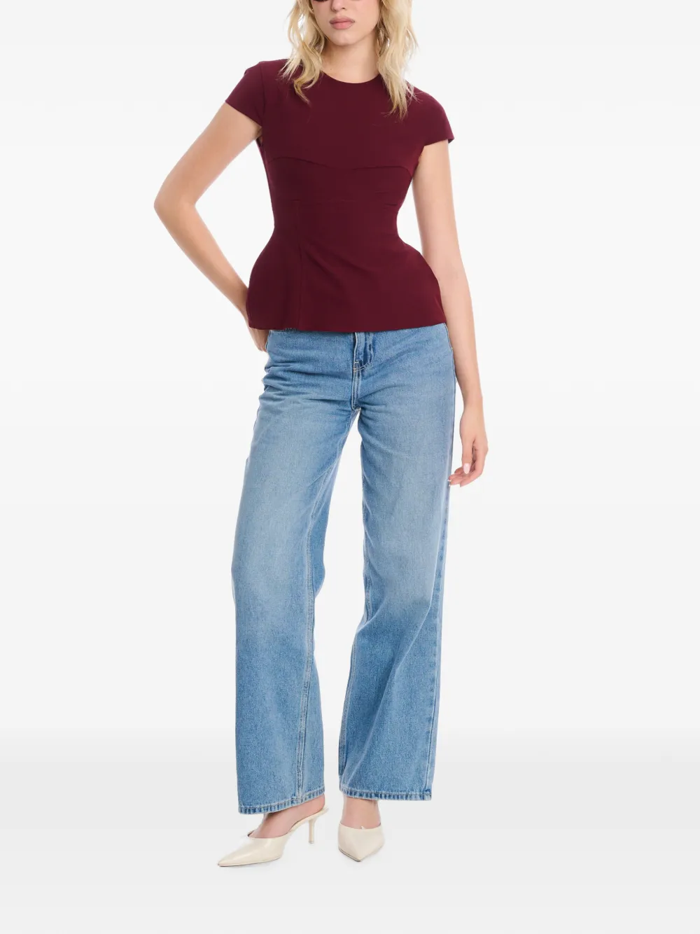 AXEL 113 Icon top met peplum zoom Rood