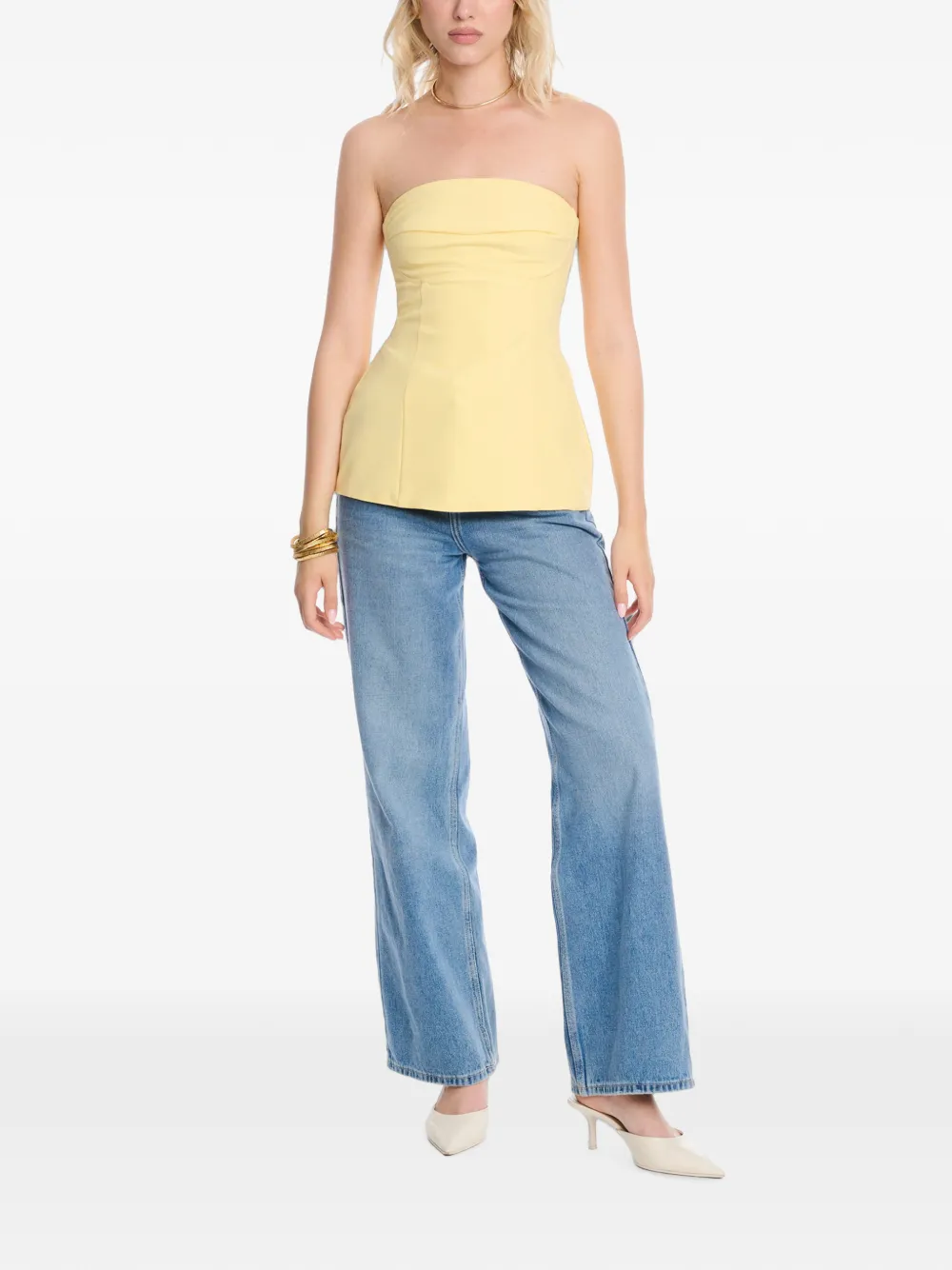 AXEL 113 Scarlett strapless top Geel