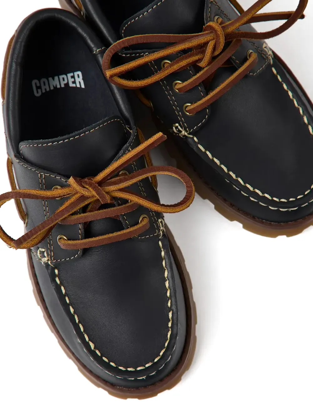 Camper lace-up boat shoes Zwart