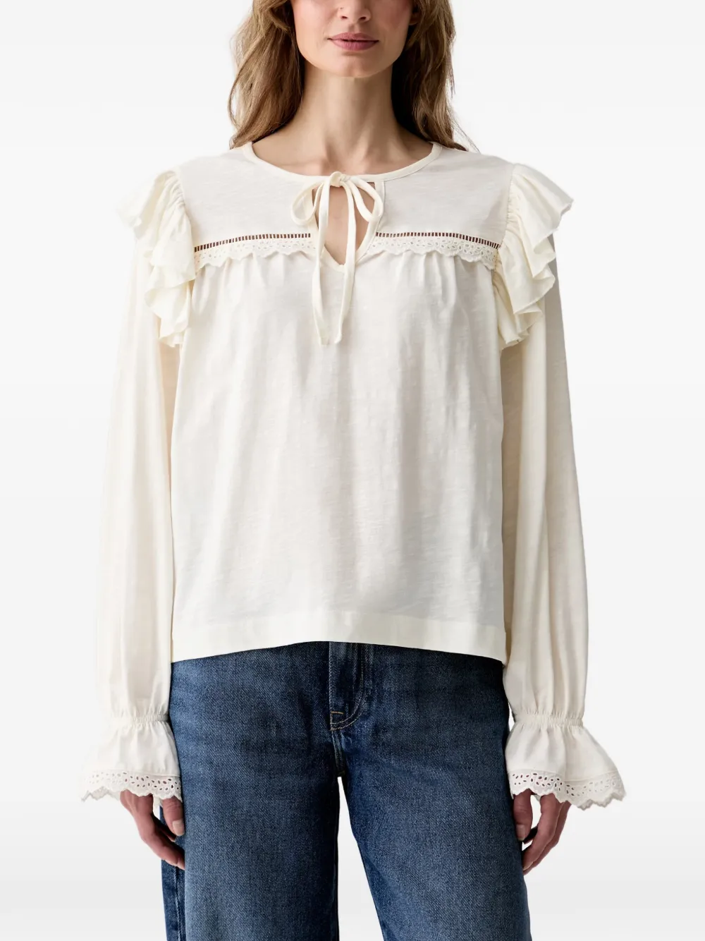 Barbour Carleen ruffled cotton blouse - Toni neutri