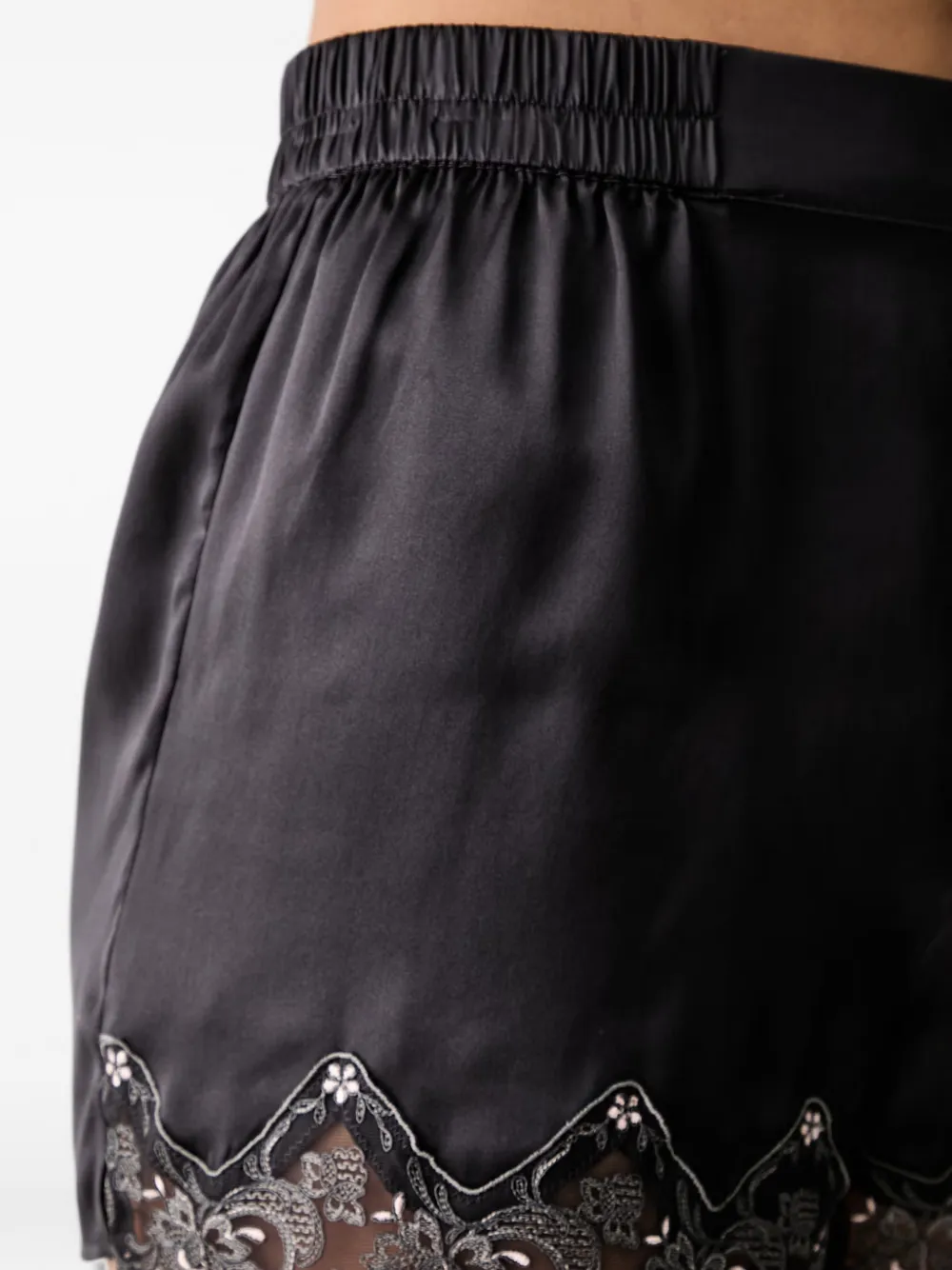 Chantelle Pyjamashorts met afwerking van kant Zwart