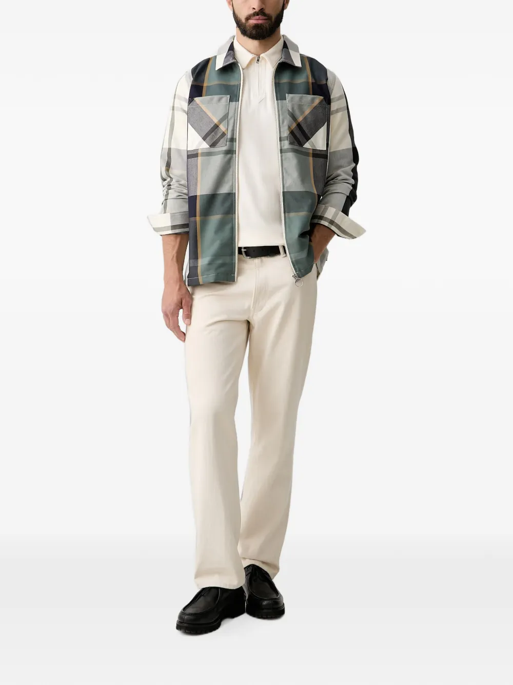 Barbour Crakehall katoenen poloshirt met ritssluiting Beige