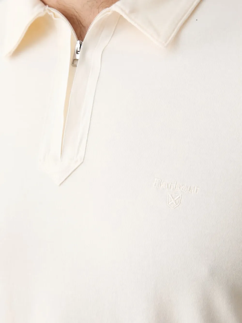 Barbour Crakehall katoenen poloshirt met ritssluiting Beige