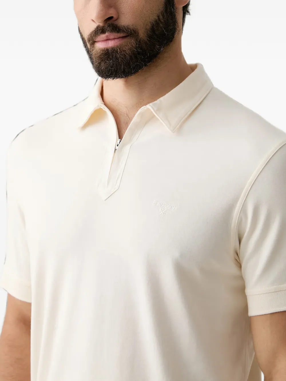Barbour Crakehall katoenen poloshirt met ritssluiting Beige