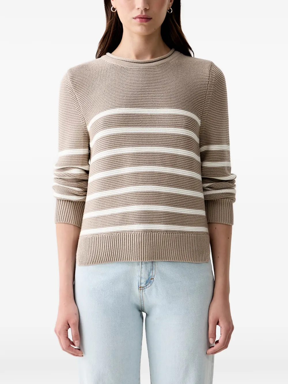 Barbour Hinton textured-knit cotton sweater - Nude