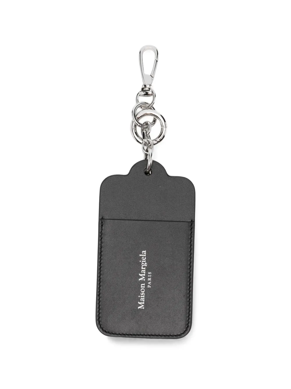 Maison Margiela logo-print leather keyring - Nero