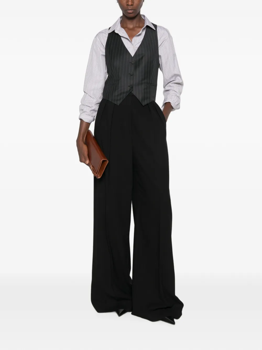 TOM FORD Gilet met krijtstreep Zwart