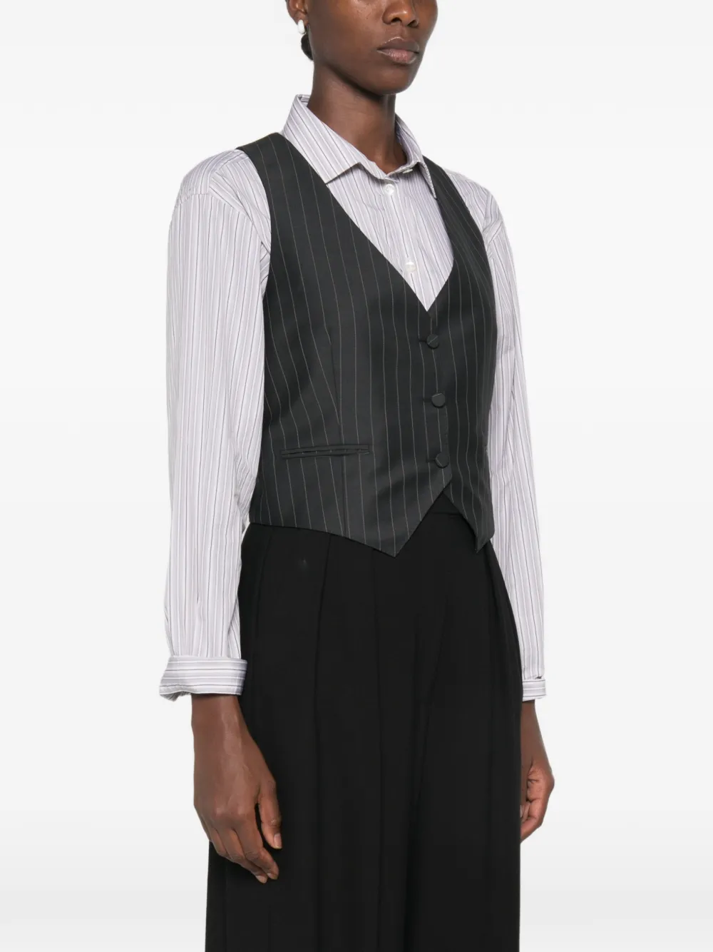 TOM FORD Gilet met krijtstreep Zwart
