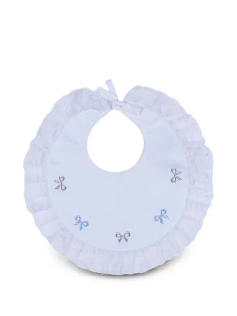 MARLU' couture babero con moño bordado y ribete de encaje
