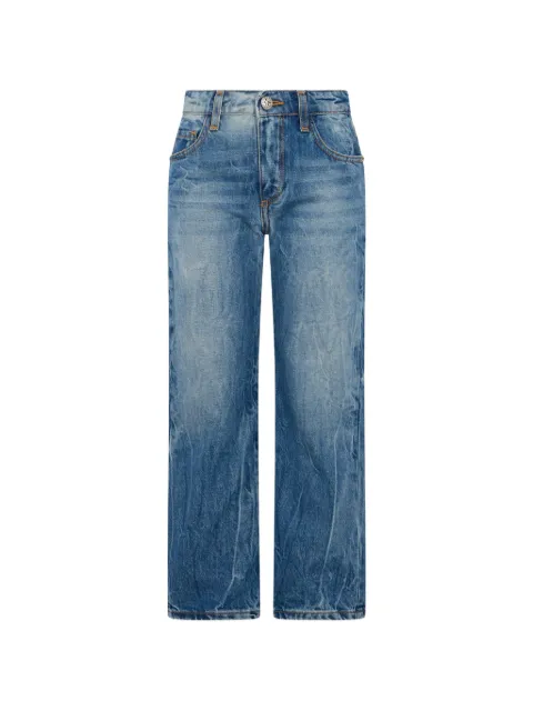 John Richmond Junior logo-print faded jeans