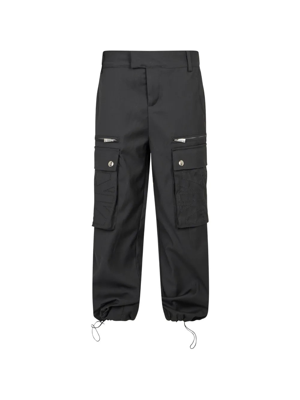 John Richmond Junior Pantaloni con coulisse e logo ricamato - Nero