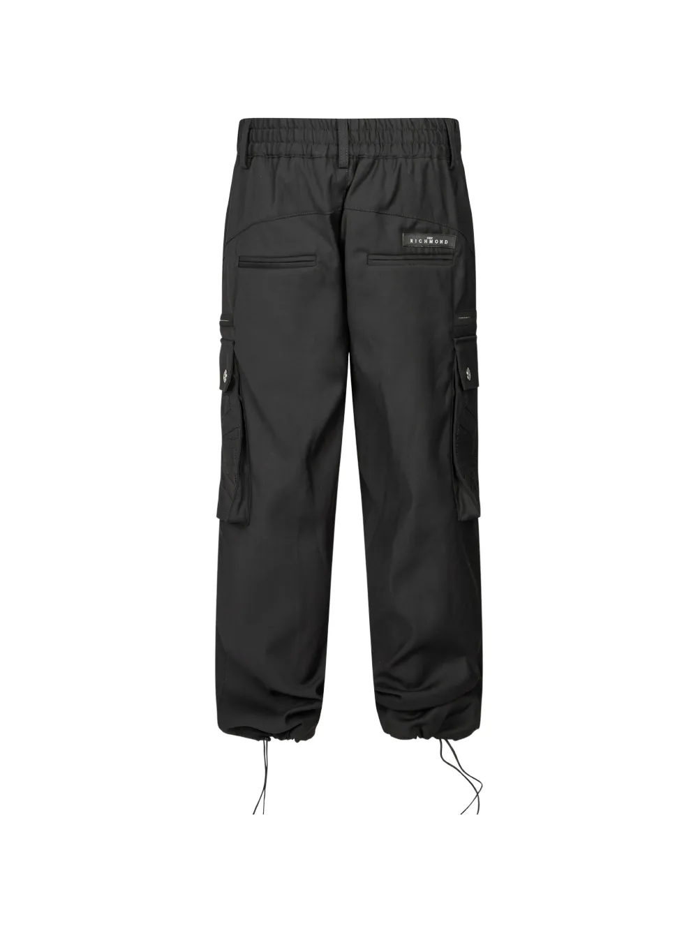 John Richmond Junior Cargo broek met trekkoord en geborduurd logo Zwart