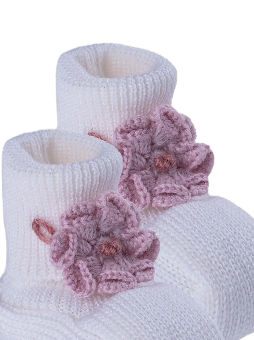 MARLU' couture flower-detail knitted slippers Wit