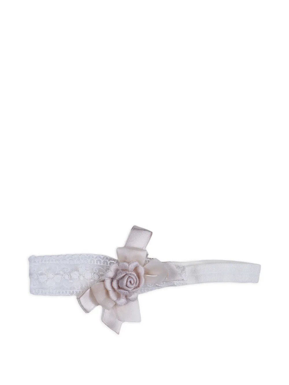MARLU' couture Fascia in pizzo con dettaglio a fiori - Bianco