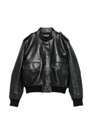 Gucci レザージャケット | ブラック | FARFETCH JP