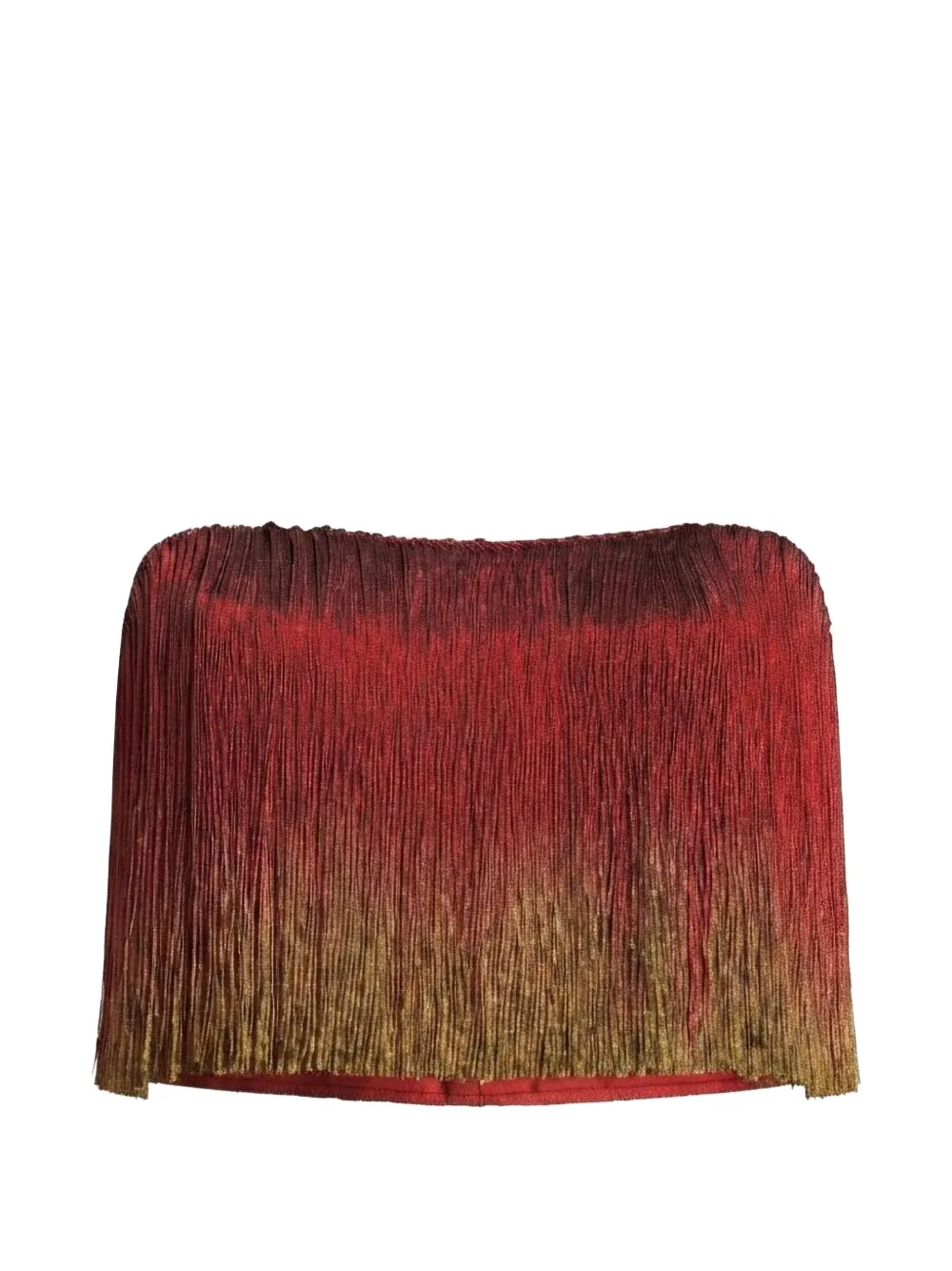 Gemy Maalouf fringe-trimmed strapless top - Red
