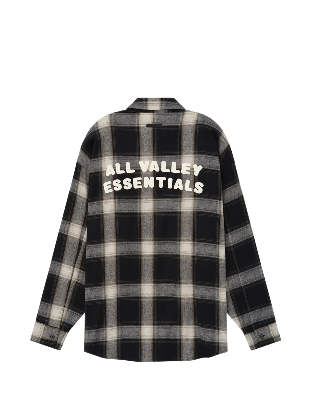 FEAR OF GOD ESSENTIALS Geruit shirt met logo-print Zwart