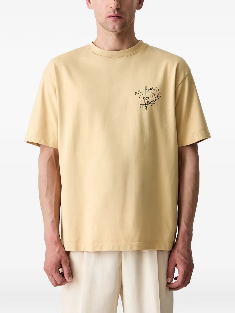 Drôle De Monsieur Esquisse slogan-print T-shirt - Giallo