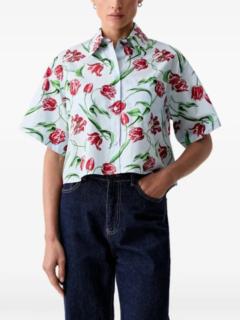 Kenzo floral-print cropped shirt