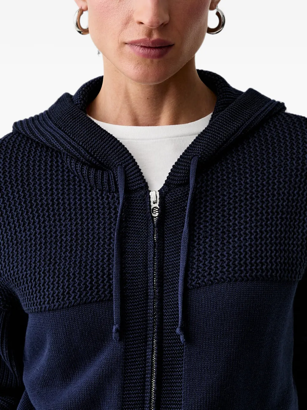 Kenzo Gebreide hoodie met textuur en rits Blauw