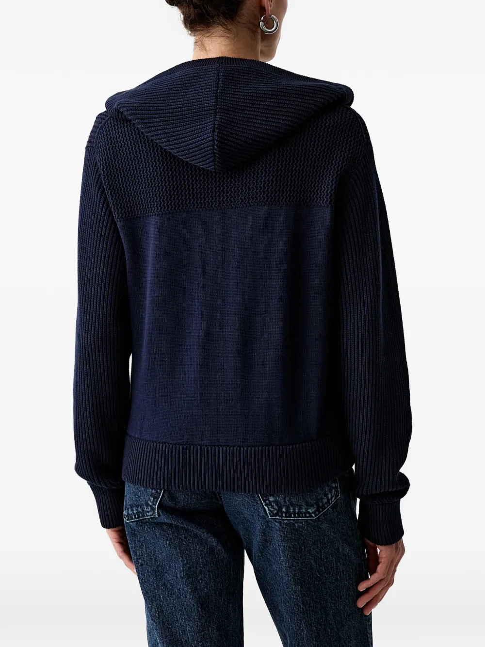 Kenzo Gebreide hoodie met textuur en rits Blauw