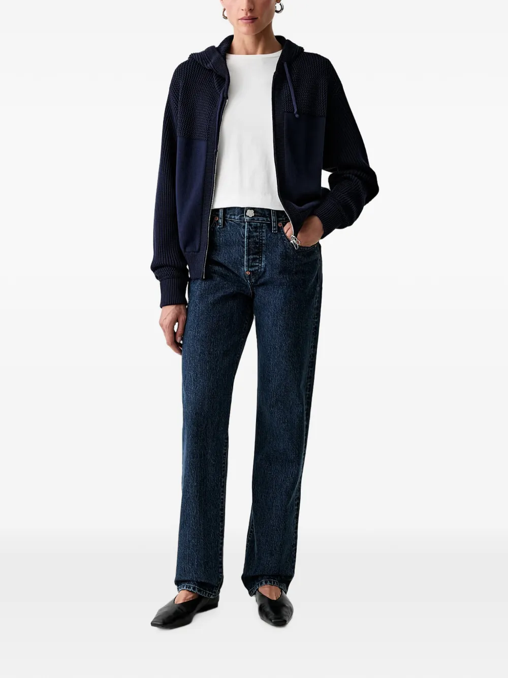 Kenzo Gebreide hoodie met textuur en rits Blauw