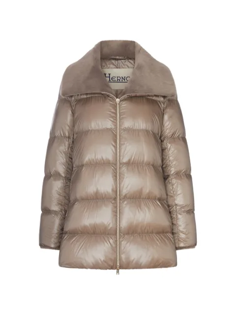 Herno faux-fur collar quilted jacket