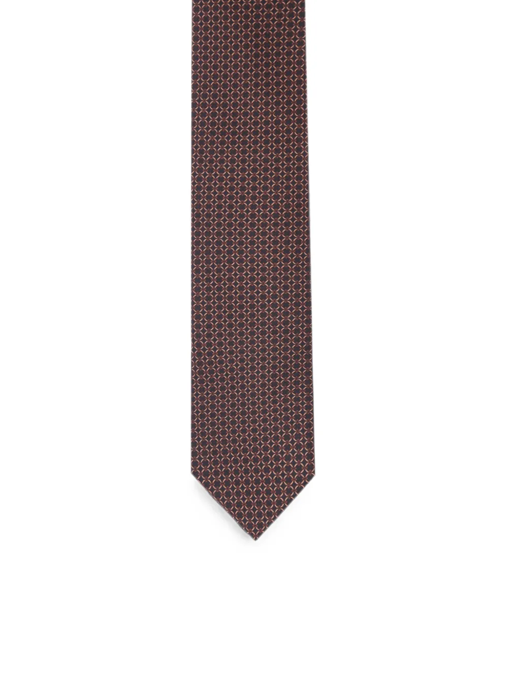 Lardini Stropdas met geometrische print Bruin