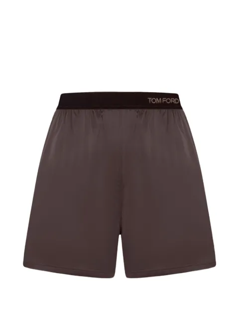 TOM FORD silk logo-waistband shorts