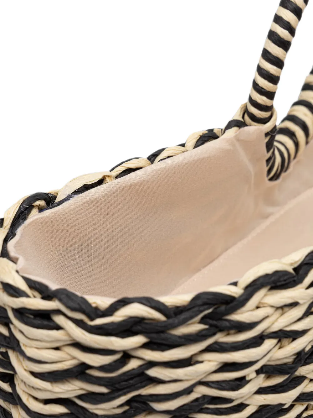 TWINSET Geweven strandtas met hartplakkaat Beige