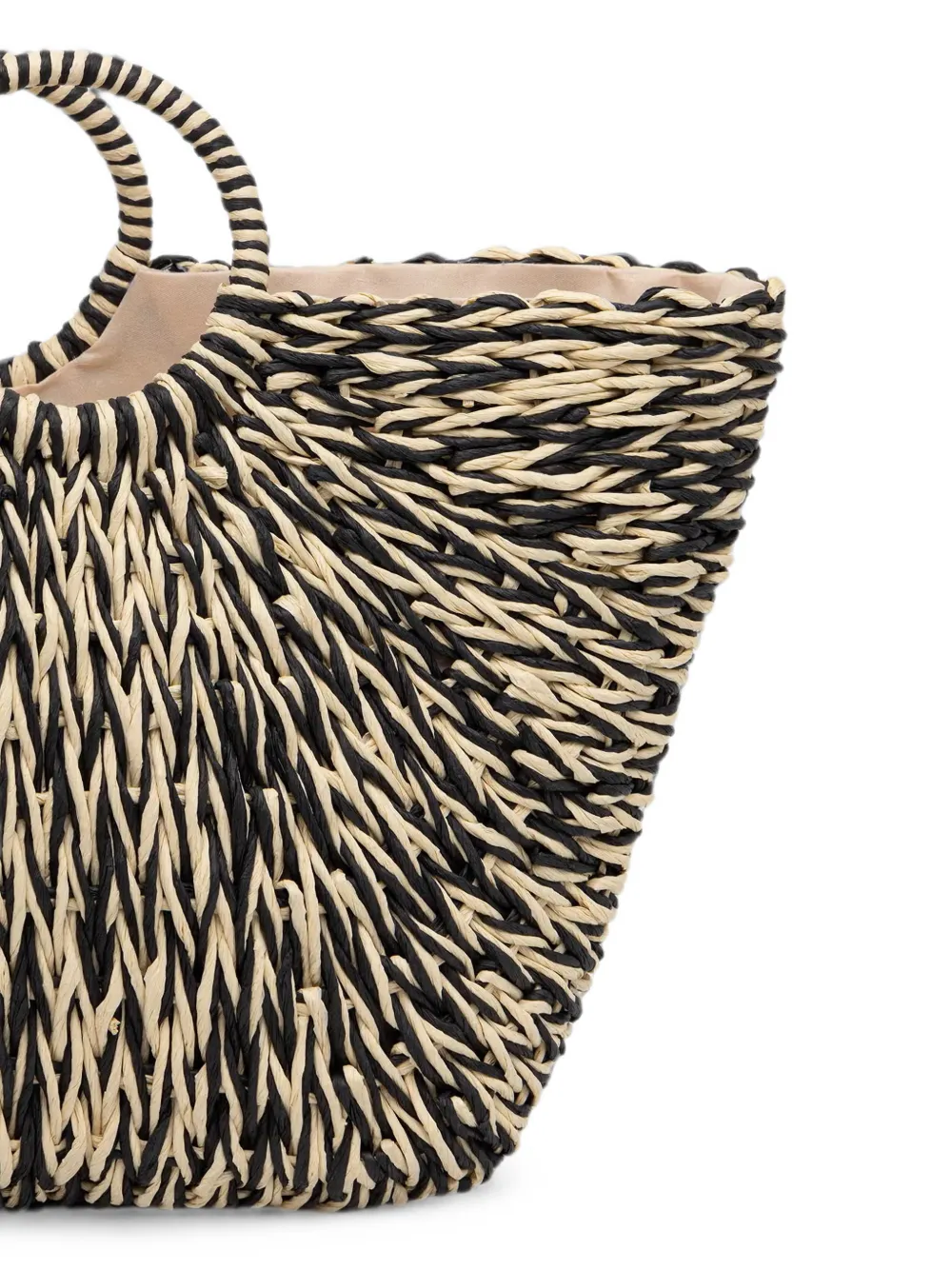 TWINSET Geweven strandtas met hartplakkaat Beige