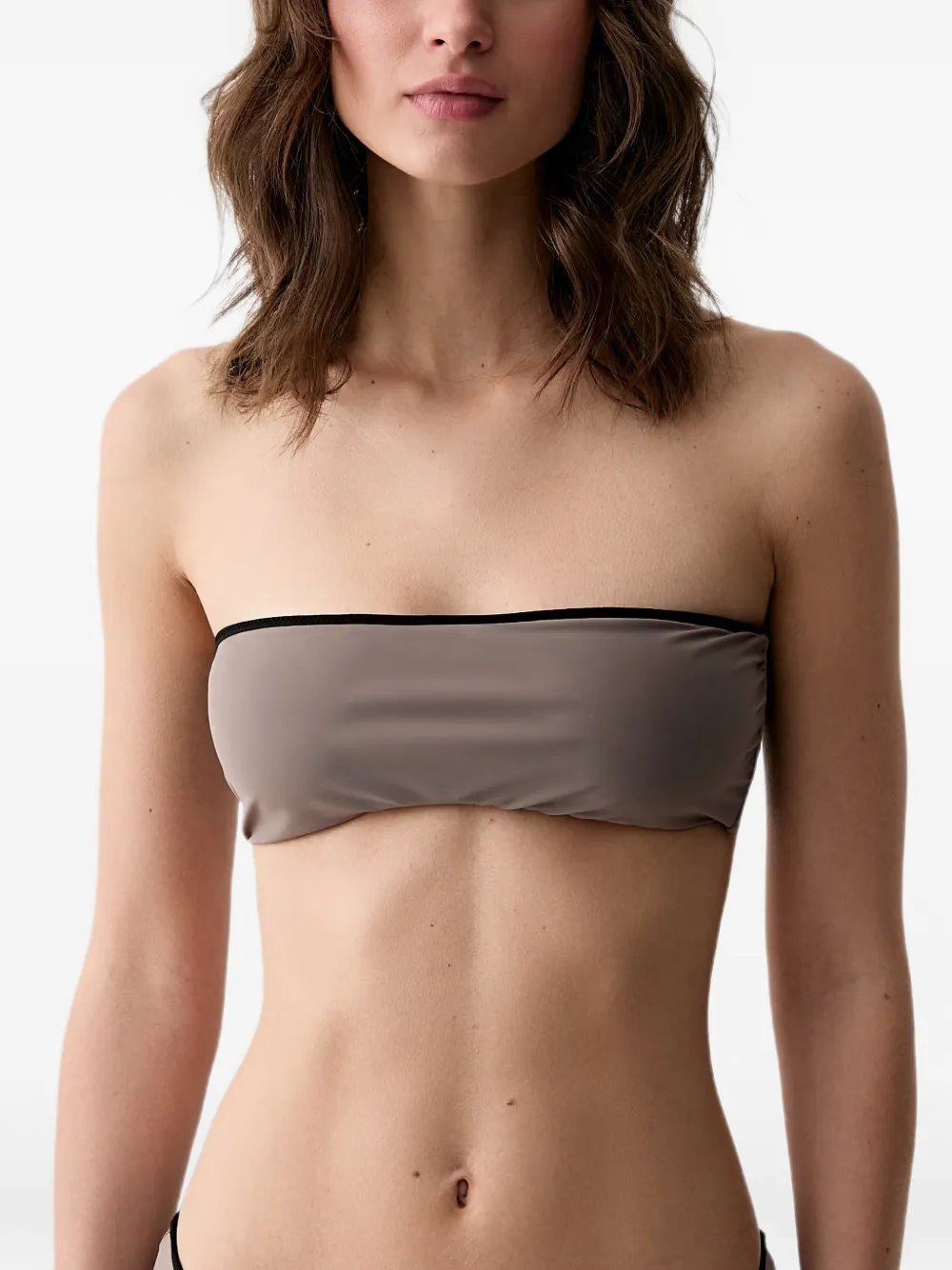 MM6 Maison Margiela Bandeau bikini met contrasterende afwerking Grijs