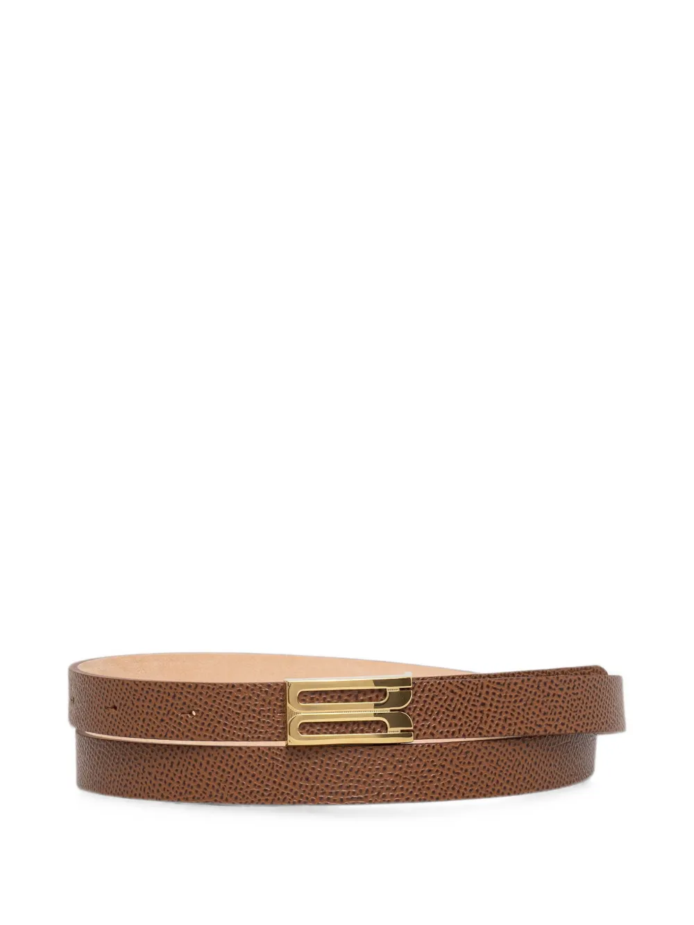 Victoria Beckham logo-plaque grained belt - Marrone