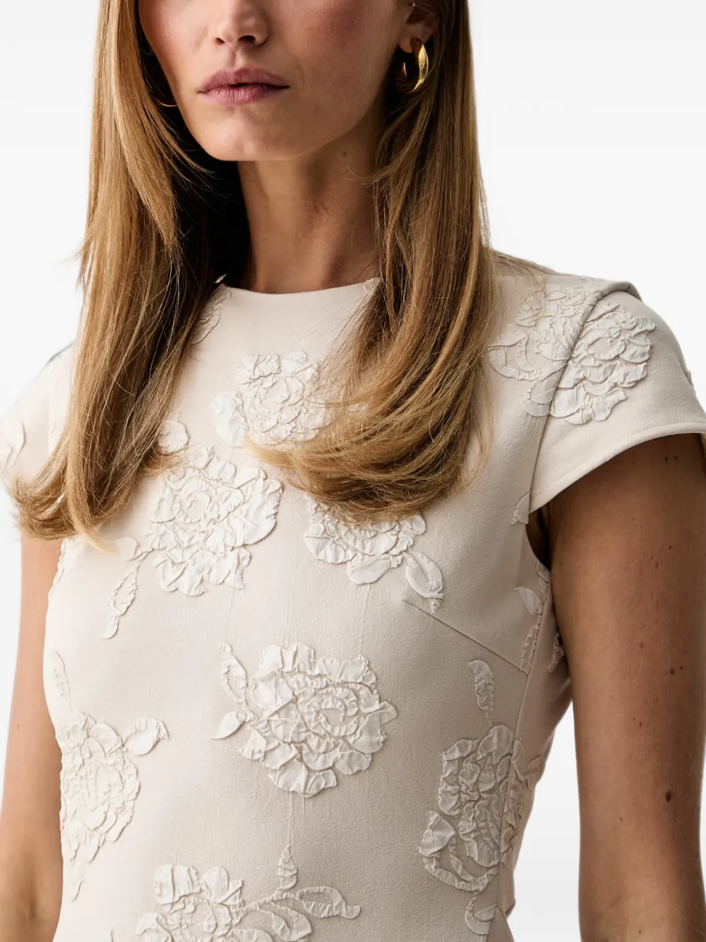 ROTATE BIRGER CHRISTENSEN Maxi-jurk met kapmouwen Beige